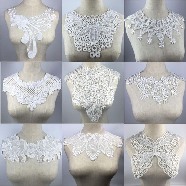

white embroidery collar venise sequin floral embroidered applique lace neckline collar garment accessories scrapbooking, Pink;blue