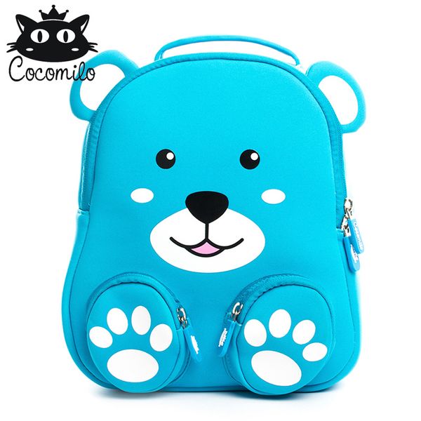 

cocomilo 2018 3d bear backpack for boys children backpackss anti-lost kids kindergarten small schoolbag girls animal school bags