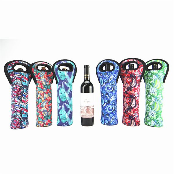 

750 мл 20 стиль держатель неопрена лилли винный мешок корона ювелирные изделия розы бейсбол софтбол печати держатель бутылки вина