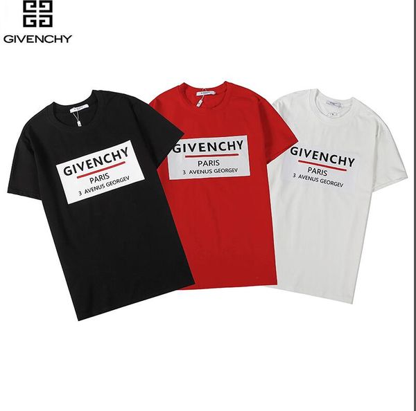 

2019 men's designers shirt summer women's men's men's short sleeve shirt brand clothing letter print round neck-024, White