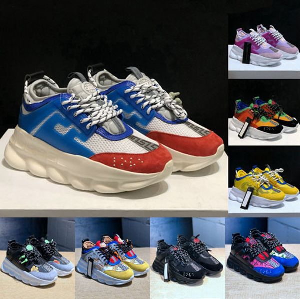 

2019 chain reaction mens women luxury designer shoes mesh new multi color rubber suede fashion trainers sneakers casual zapatos chaussures, Black