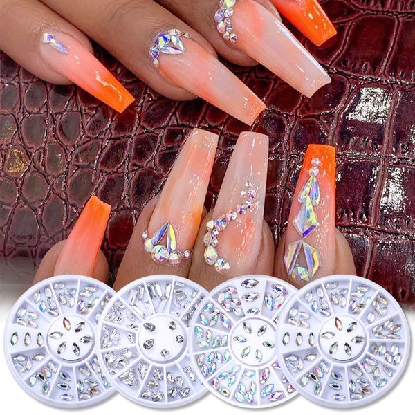 

diy design ab acrylic diamond nail glitter nail rhinestones crystals diy art decorations manicuring tools accessories, Silver;gold
