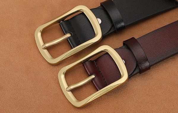 

designer's belt, made in china, grade leather and cowhide, durable alloy button head#14131231, Black;brown