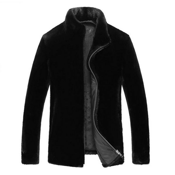 

coat natural winter jacket men clothes mens real shearling warm outwear veste homme nd0702b yy768, Black