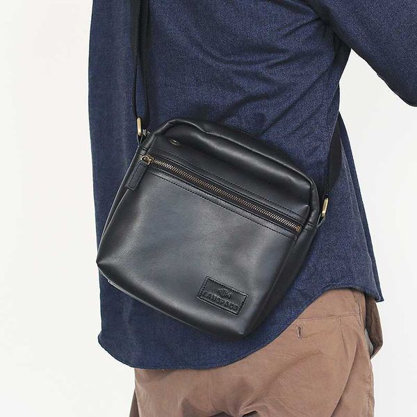 

lanspace men's leather single shoulder bag fashion messenger bag first layer leisure cow leather men's
