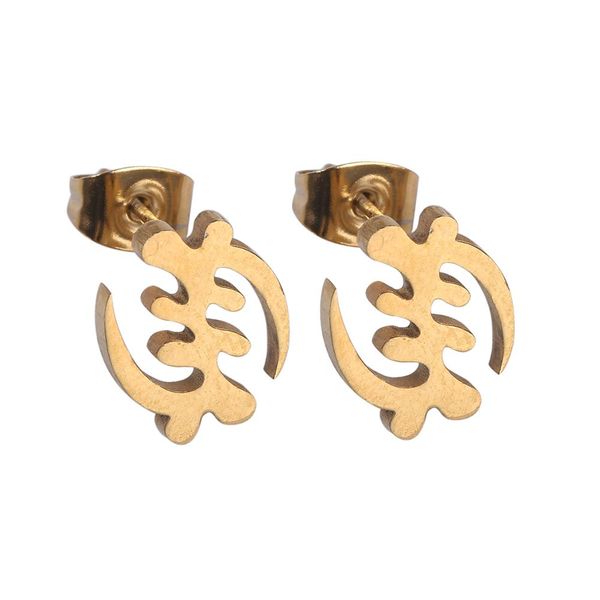 

stainless steel adinkra african symbol earrings gye nyame earrings ethnic jewelry, Silver