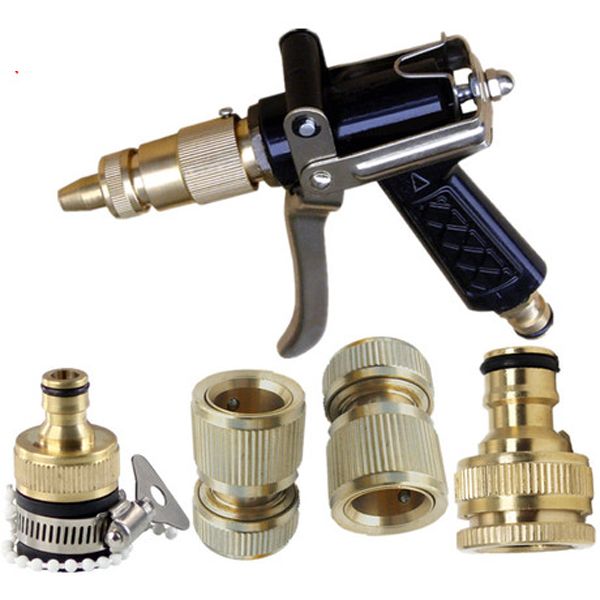 

high pressure full metal brass water gun household garden water gun car washing set