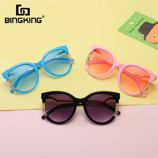 

steampunk kids sunglasses for boys girls fashion metal round sun glasses baby children sunglasses uv400 glasses oculos, Blue