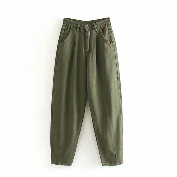 

Februaryfrost Women Pleated High Waist Loose Harem Pants Pockets Boyfriend Pants Casual Ladies Long Trousers Streetwear