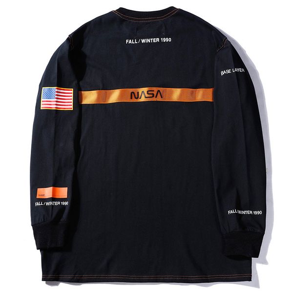 

5 Colors Heron Preston x NASA Men Designer T Shirts Printed Emboridered Long Sleeve T Shirts High Street Tshirts for Spring Autumn