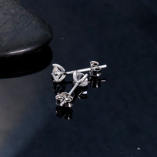 

aeaw sterling silver 925 moissanite stud earrings white moissanite 3mm 4mm engagement wedding for women, Golden;silver