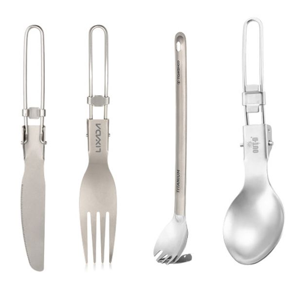 

folding spoon spork cutter knife lightweight outdoor dinner spork flatware travel camping backpacking tab travel kits