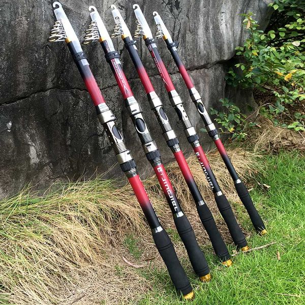 

super hard fishing rod 99% carbon fiber 2.1-3.6m carbon spinning pole sea fishing stick metal ring