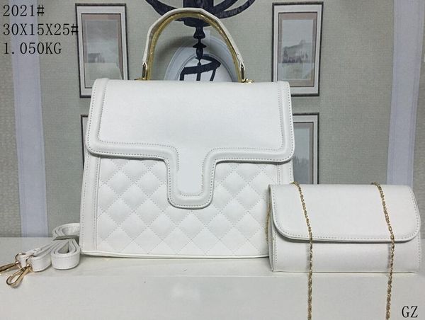 

2pcs/set designer luxury handbags purses fashion leather woman large totes shopping bag + women clutches wallet shoulder bag handbag 2021