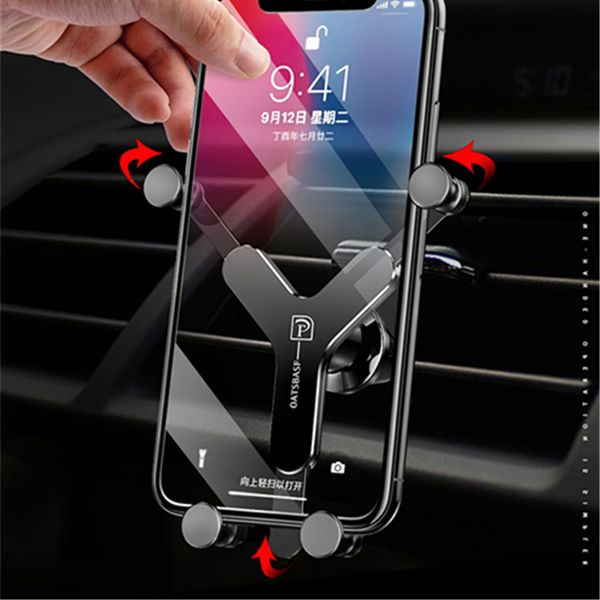 

black non-slip scratch-resistant gravity car phone holder air vent mount stand forfor samsung galaxy note 10 plus 1.57in#p15