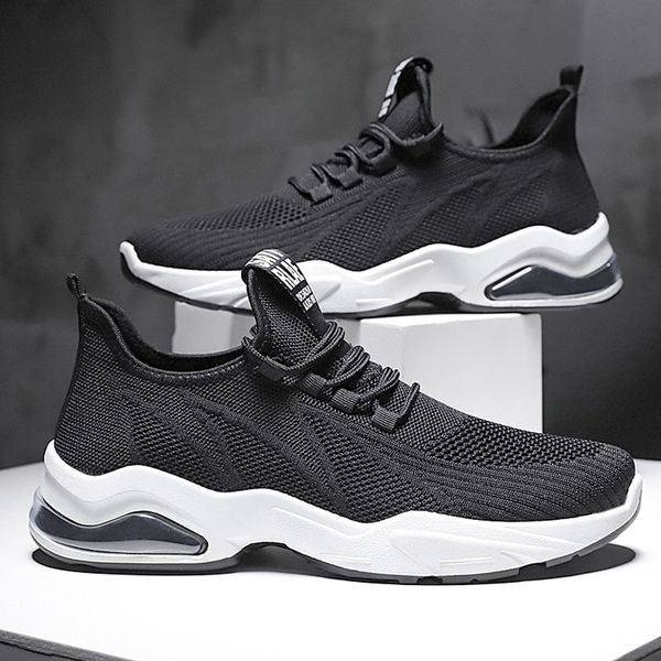 

2020summer men shoes lac-up mesh men casual shoes lightweight comfortable breathable couple walking sneakers feminino zapatos, Black