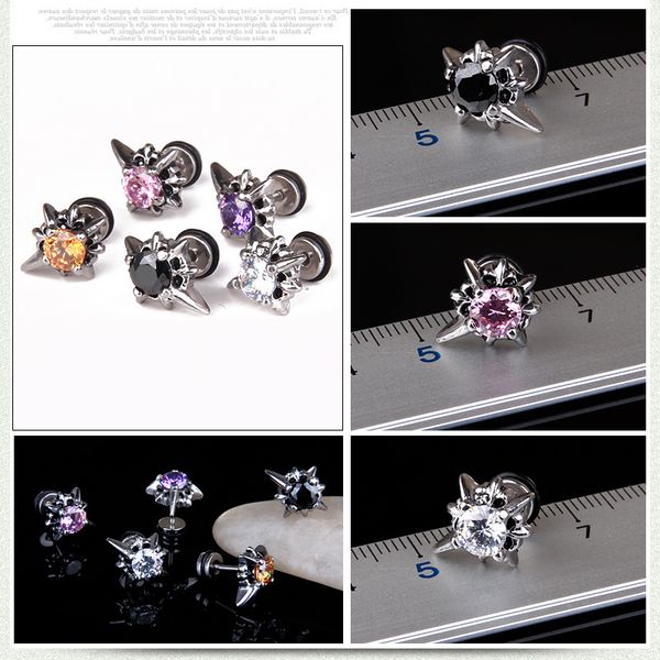 

silver earrings couple steampunk korea fashion jewelry black cross earrings 2020 stainless steel ear accessories men earring, Golden;silver