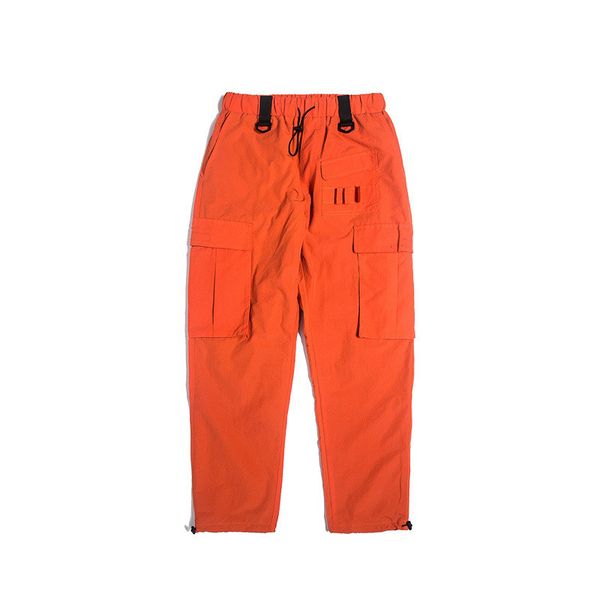 

2019 summer trousers men's street multi-color large pocket loose version casual overalls youth wild hip-hop joggers trousers, Black