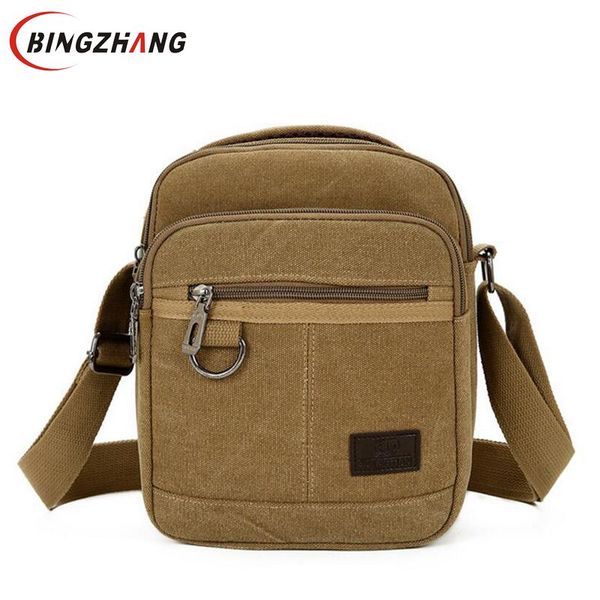 

casual men's bags canvas solid shoulder bags for travel handbags straps bolsas phone purse small flap male 2019 new l8-330