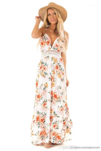 

v neck lace panelled dress fashion designer backless bohemian dresses summer floral printed ladies dress womens, Black;gray