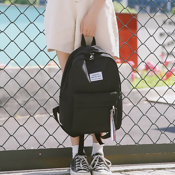 

2019 new women backpack tassel letter japan ring travel backpack female ribbon girl women mochilas bagpack shoulder bag