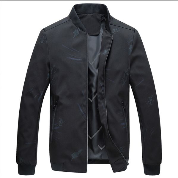 

navy black autumn gentleman classic style jacket baseball youth men coat casual fashion fit no ironing, Black;brown