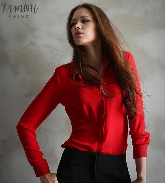 

women blouses direct selling button solid 2020 autumn new long sleeve shirt female chiffon womens slim clothing, White