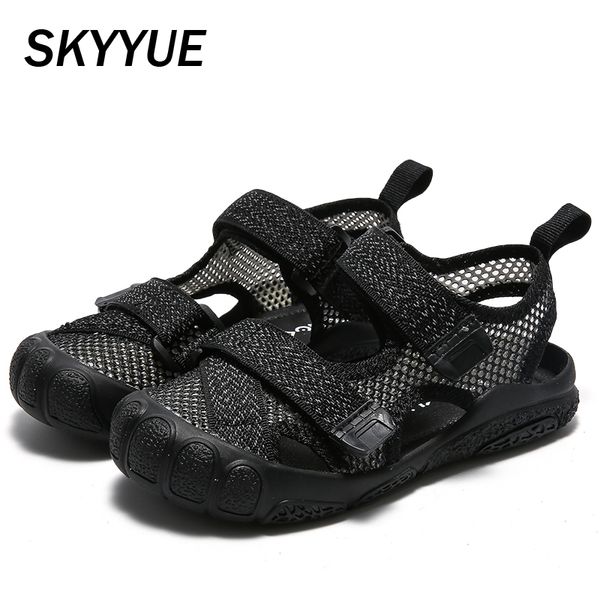 

summer kids sport sandals baby girls closed toe beach sandals children soft casual fashion shoes black brand shoes 2020, Black;red