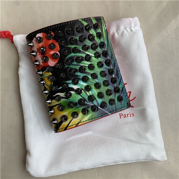 

мода новй кожанй квадѬанй коѬокий бђмажник заклепки пѬжки многођнкионал, Red;black