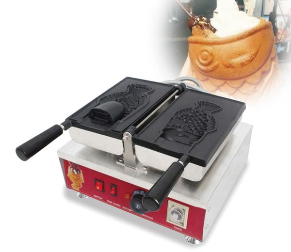 

одиночная форма рыбы вафельница мороженое открытый рот рыба тайяки машина 1 шт японская закуска тайяки машина