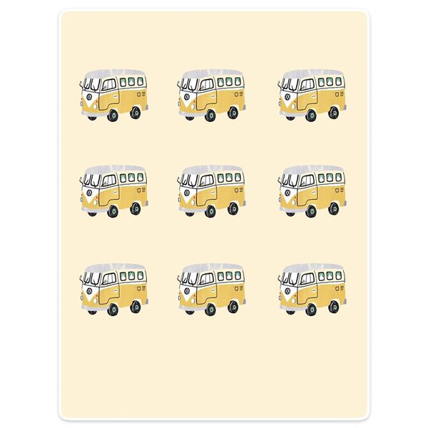 

blankets cobertor warmth soft plush sofa bed throw a blanket plaid yellow vintage bus kids cartoon