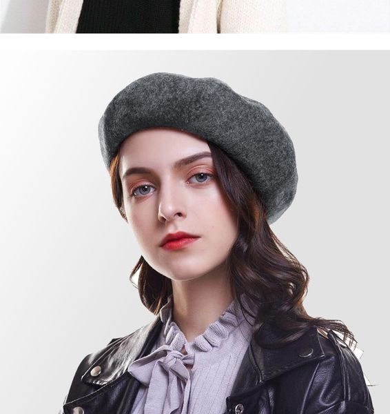 

pretty girls' wool beret beanie hats many colors women fashion painter wool outdoor autumn warm french beret ladies berets girls wool c, Blue;gray