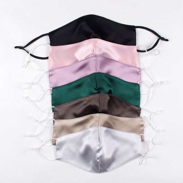 

Лето ультра тонкого 19мм Двойного шелковой маска для лица, многоразовый Конструктор маски Солнцезащитного Mouth маски Маски моющейся пыль Ткань Face