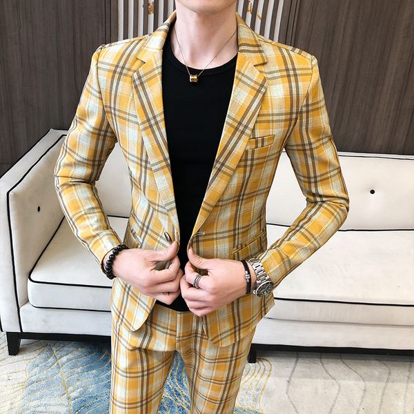

2020 сезон сетка костюм костюм мужчины slim fit парикмахерская маленький жених свадебное платье, White;black