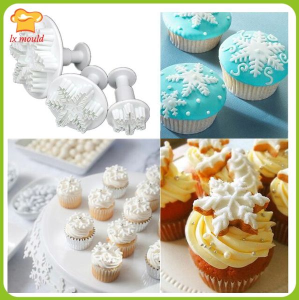 

fondant cake mold christmas snow mold mould snowflake spring fondant tools 3pc dress other kitchen tools