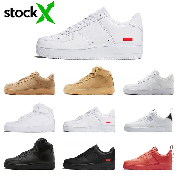 

фото x тройной белые черная пшеница высокая низкие кроссовки просто оранжевый красных классического mens женщин trainer мода скейтборд спорт, Black