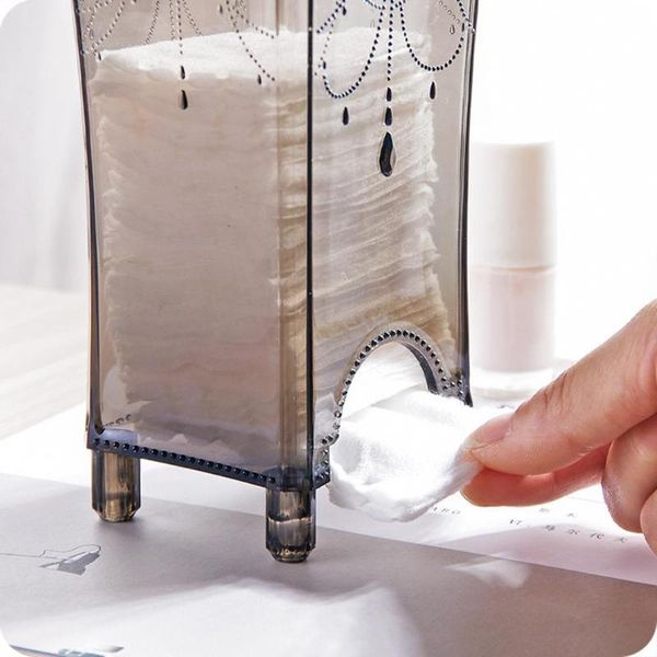 

plastic makeup cotton pads box case holder cosmetic organizer storage container