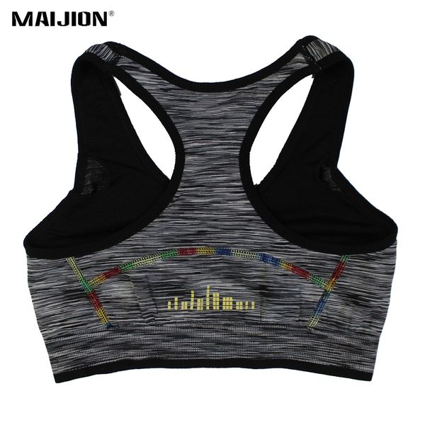 

maijion shockproof padded sports bra, women wirequick dry athletic vest , seamless fitness underwear running yoga bras, White;black