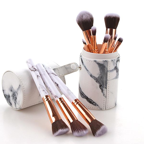 

10 pcs make up brush set marbling handle makeup brushes set professional foundation make up brushes tools brochas maquillaje
