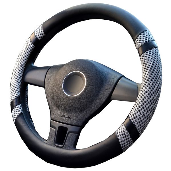 

38cm ice silk steering wheel cover non-slip breathable comfortable car styling universal size sport style car accessories
