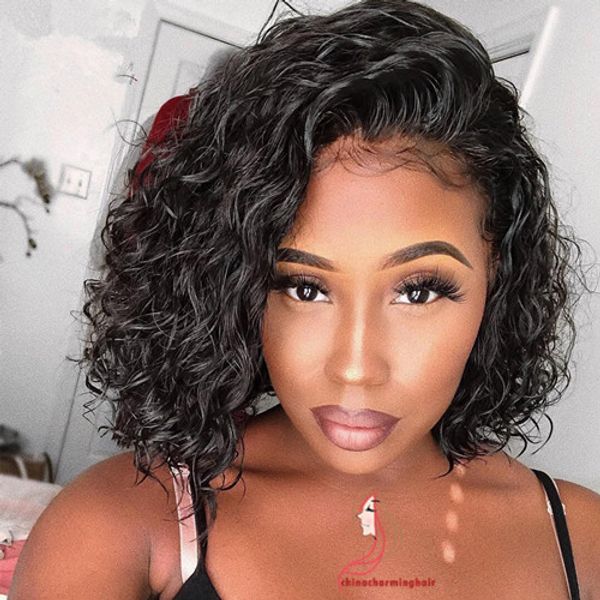 Short Bob Human Hair Wigs Bob Style For Black Women Glueless Lace Front Bob Wigs Water Wave Wigs Hair French Lace Wig From Lishahair 94 48