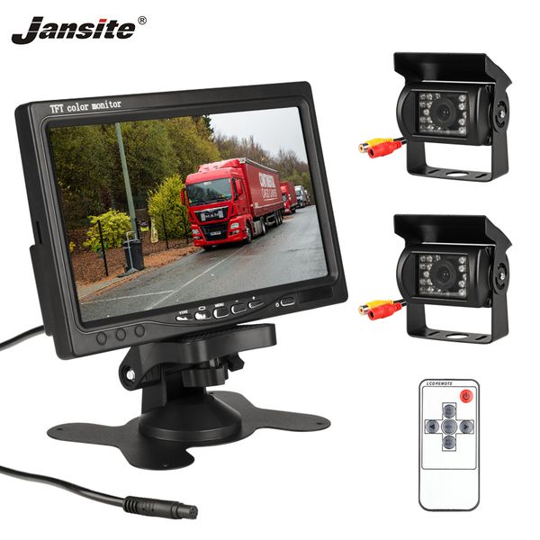 

jansite 7 inch wired car monitor tft lcd rear view camera two track rear camera monitor for truck bus parking view system