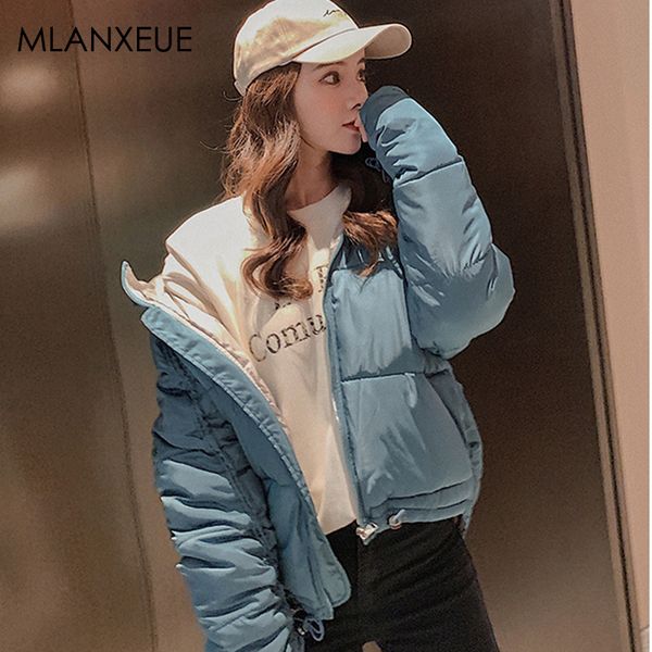 

short hooded down coats women winter streetwear zipper down jackets female casual korean loose ladies outerwear big size fashion, Black