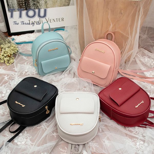 

ttou fashion mini women backpack quality leather shoulder bag for teenage girl multi-function small bagpack female phone pouch