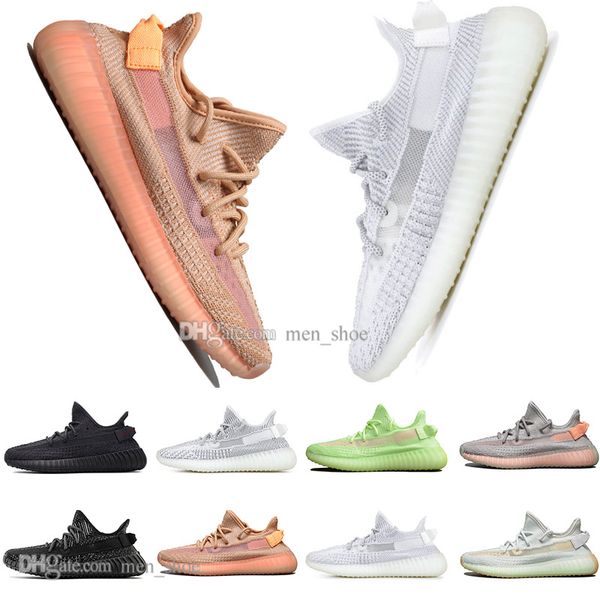 

with box clay v2 white black static reflective gid glow in the dark mens running shoes hyperspace true form womens sport designer sneakers
