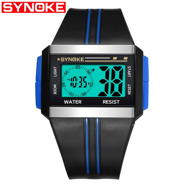 

synoke famous military army sports watch men luxury watches electronic led digital wristwatches male clock relogio masculino, Slivery;brown