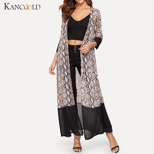 

women's jackets kancoold coats women loose summer snake leopard print long sleeved cardigan fashion woman and 2021jul3, Black;brown