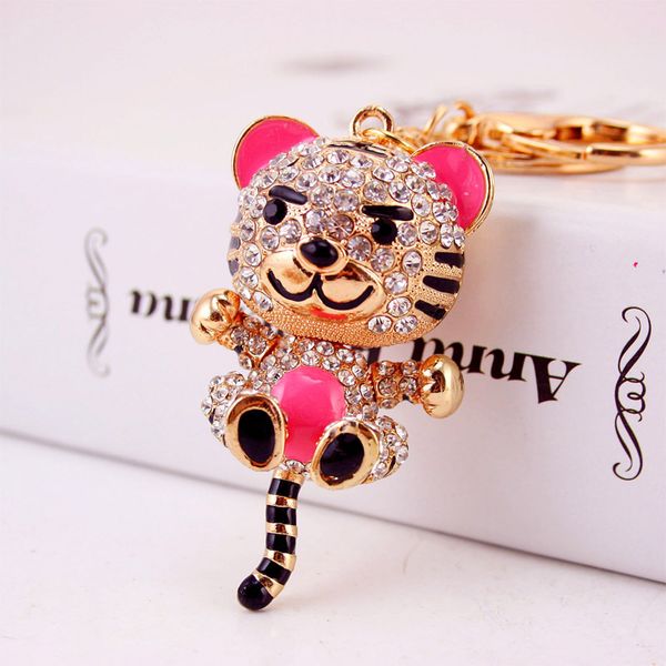 

xdpqq творческий мультфильм зодиак тигр автомобиль брелок металл горный хрусталь краска кулон брелок небольшой подарок 5 цвет кристалл, Silver