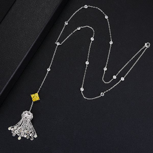 

mother's day gift trendy swimming long tassel lariat necklaces personalized stackable necklace jewelry for women girlfriend gift, Silver