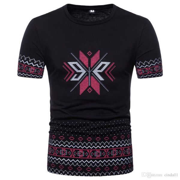 

лето новых людей tshirt цветочные printed мужские crew neck короткими рукавами топы high street tee бесплатная доставка, White;black